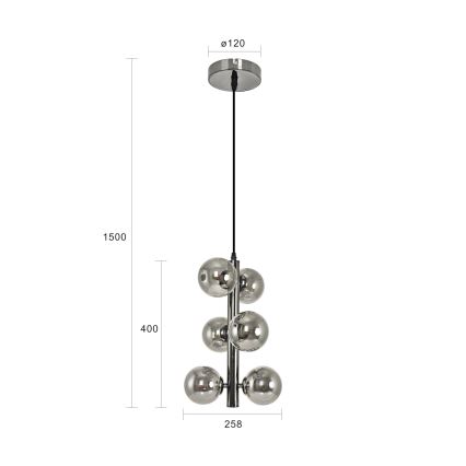 Brilagi - LED Żyrandol na lince MILLA 6xG9/3W/230V chrom błyszczący/dym