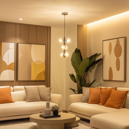 Brilagi - LED żyrandol na lince MILLA 6xG9/3W/230V czarny chrom/złoty