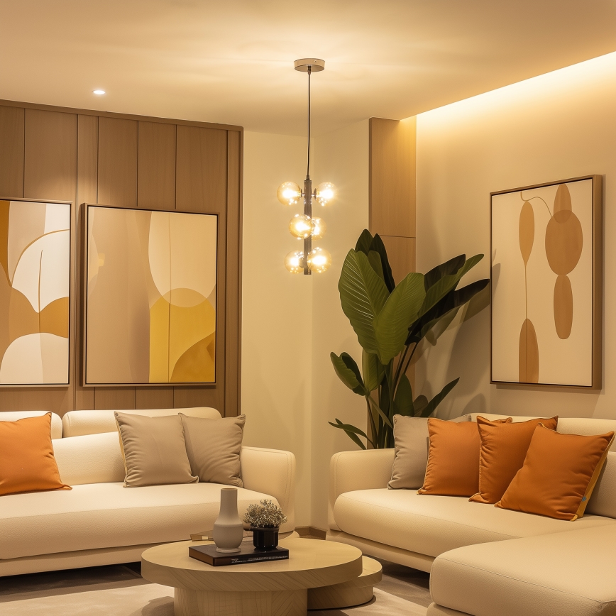 Brilagi - LED żyrandol na lince MILLA 6xG9/3W/230V czarny chrom/złoty