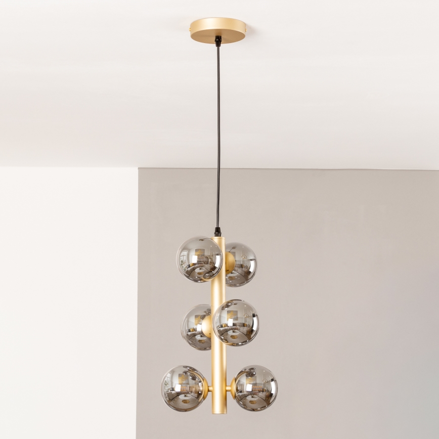 Brilagi - LED Żyrandol na lince MILLA 6xG9/3W/230V złoty/przydymiony