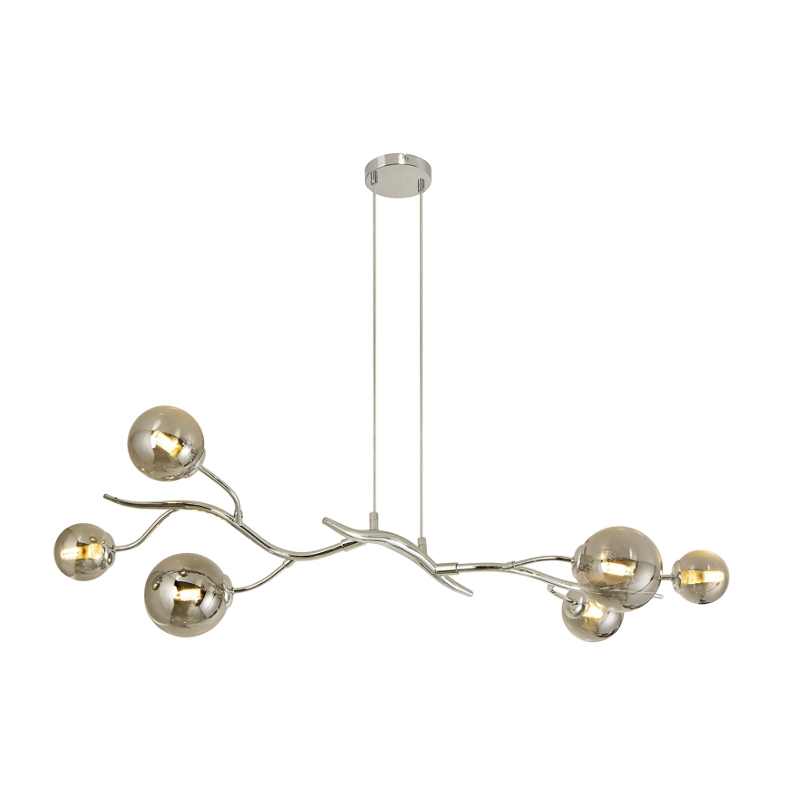 Brilagi - LED Żyrandol na lince MISTEL 6xG9/3W/230V chrom błyszczący/dym