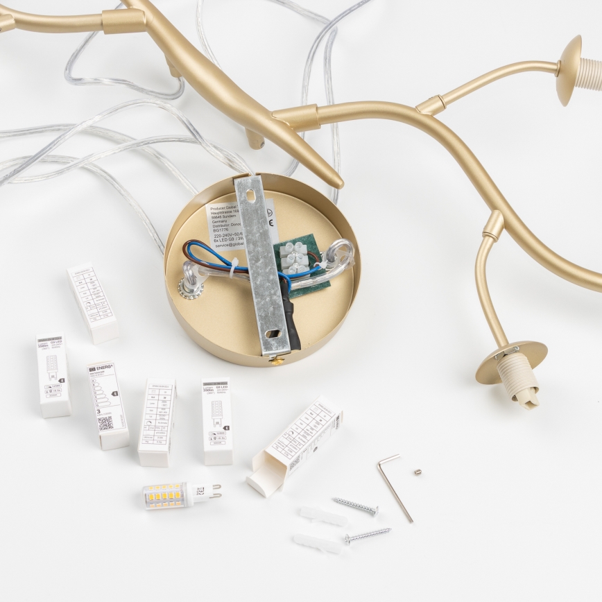 Brilagi - LED Żyrandol na lince MISTEL 6xG9/3W/230V zl./biały