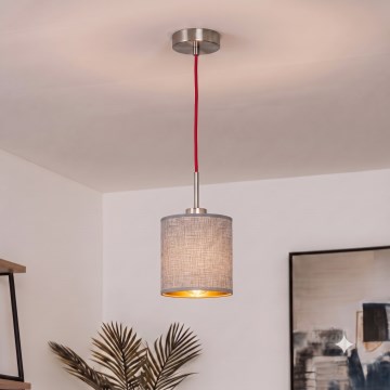 Brilagi - LED żyrandol na lince NUBILA 1xE27/60W/230V śr. 14 cm czerwony/szary