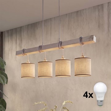 Brilagi - LED żyrandol na lince NUBILA 4xE27/60W/230V szary/brązowy