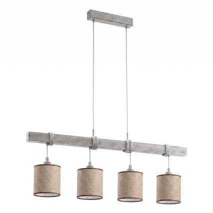 Brilagi - LED żyrandol na lince NUBILA 4xE27/60W/230V szary/brązowy