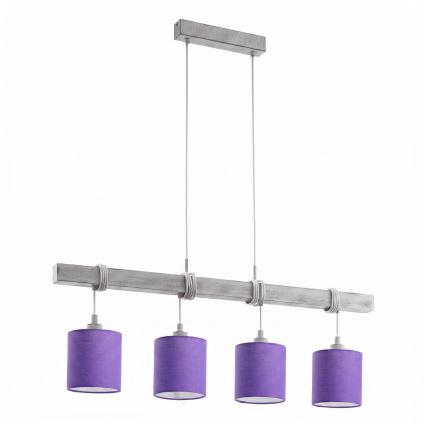 Brilagi - LED żyrandol na lince NUBILA 4xE27/60W/230V szary/fioletowy