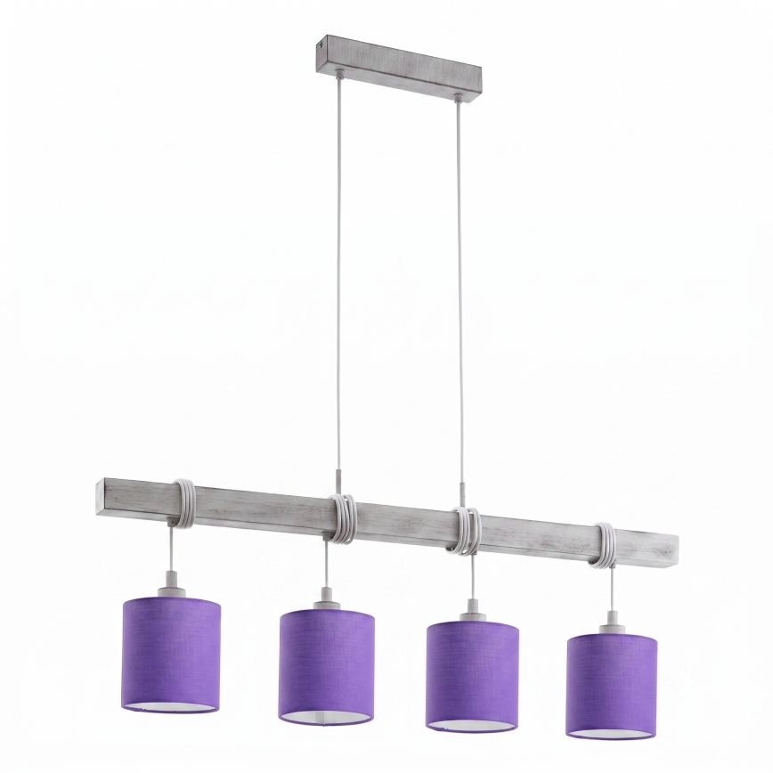 Brilagi - LED żyrandol na lince NUBILA 4xE27/60W/230V szary/fioletowy