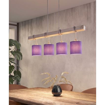 Brilagi - LED żyrandol na lince NUBILA 4xE27/60W/230V szary/fioletowy