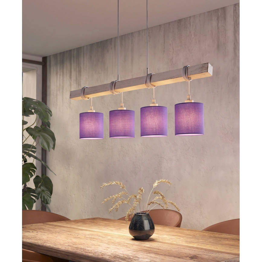 Brilagi - LED żyrandol na lince NUBILA 4xE27/60W/230V szary/fioletowy