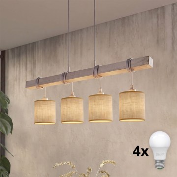 Brilagi - LED żyrandol na lince NUBILA 4xE27/60W/230V szary/jasnobrązowy