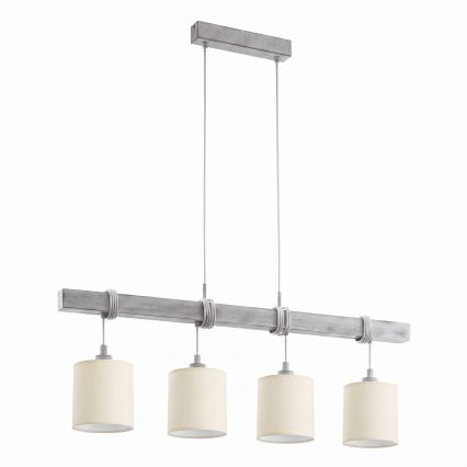Brilagi - LED żyrandol na lince NUBILA 4xE27/60W/230V szary/kremowy
