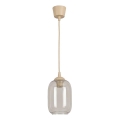 Brilagi - LED żyrandol na lince RETRO GLASS 1xE27/60W/230V śr. 14 cm beżowy/dymny szary