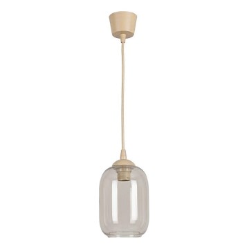 Brilagi - LED żyrandol na lince RETRO GLASS 1xE27/60W/230V śr. 14 cm beżowy/dymny szary