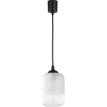 Brilagi - LED żyrandol na lince RETRO GLASS 1xE27/60W/230V śr. 14 cm czarny/biały