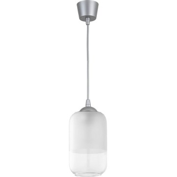 Brilagi - LED żyrandol na lince RETRO GLASS 1xE27/60W/230V śr. 14 cm srebrny/biały