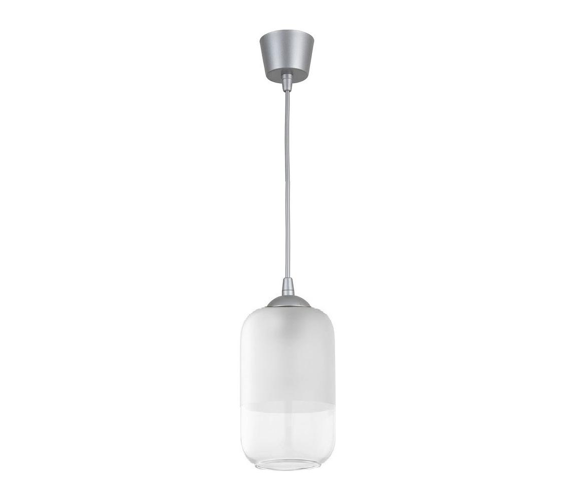 Brilagi - LED żyrandol na lince RETRO GLASS 1xE27/60W/230V śr. 14 cm srebrny/biały