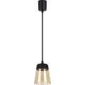 Brilagi - LED žyrandol na lince RETRO GLASS 1xE27/60W/230V śr. 15,5 cm czarny/dymowo-beżowy