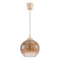 Brilagi - LED żyrandol na lince RETRO GLASS 1xE27/60W/230V śr. 18 cm beżowy/przydymiony brązowy