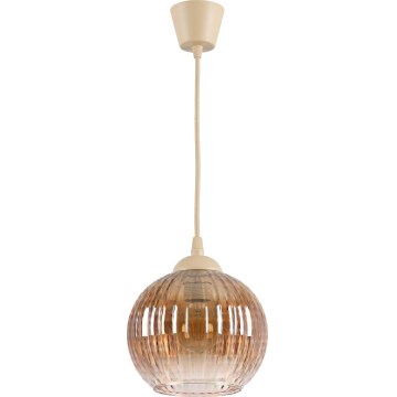 Brilagi - LED żyrandol na lince RETRO GLASS 1xE27/60W/230V śr. 18 cm beżowy/przydymiony brązowy