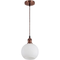 Brilagi - LED żyrandol na lince RETRO GLASS 1xE27/60W/230V Ø 15 cm miedziany/biały