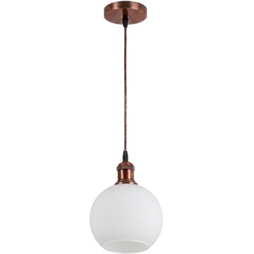 Brilagi - LED żyrandol na lince RETRO GLASS 1xE27/60W/230V Ø 15 cm miedziany/biały