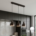 Brilagi - LED żyrandol na lince RIDDY 3xE27/60W/230V miedziany/patyna