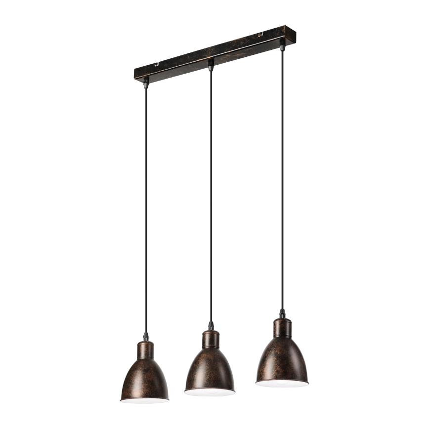 Brilagi - LED żyrandol na lince RIDDY 3xE27/60W/230V miedziany/patyna