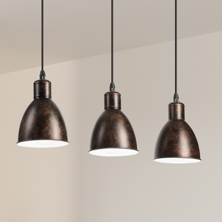 Brilagi - LED żyrandol na lince RIDDY 3xE27/60W/230V miedziany/patyna