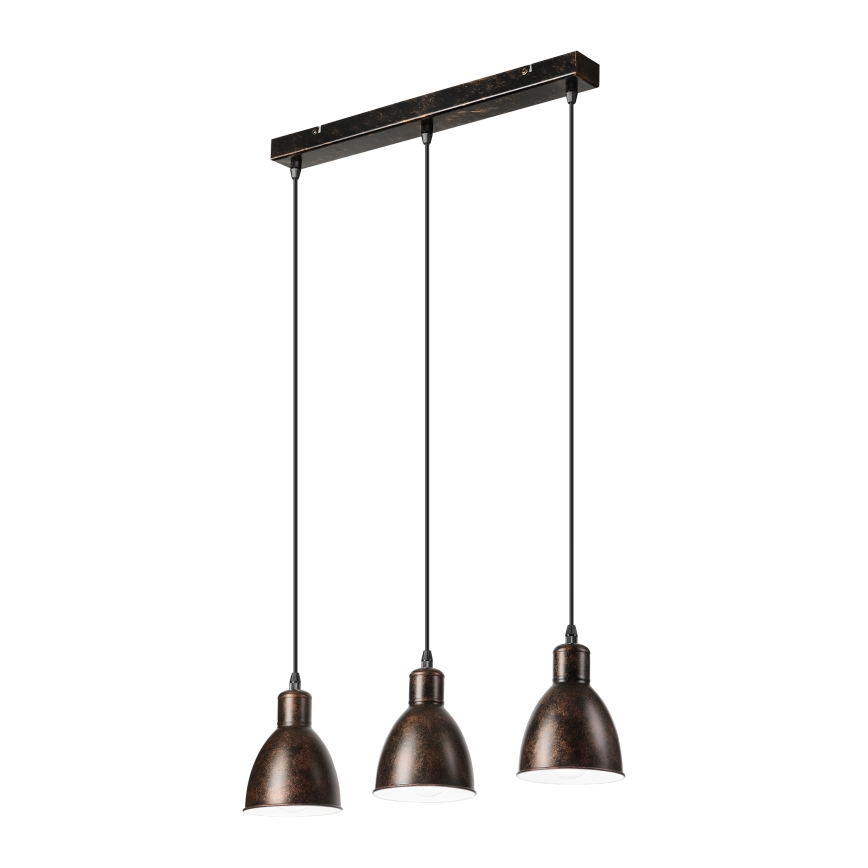 Brilagi - LED żyrandol na lince RIDDY 3xE27/60W/230V miedziany/patyna