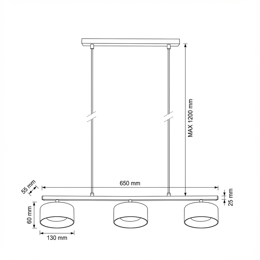 Brilagi - LED Żyrandol na linkach AURA LUX 3xGX53/30W/230V czarny/złoty