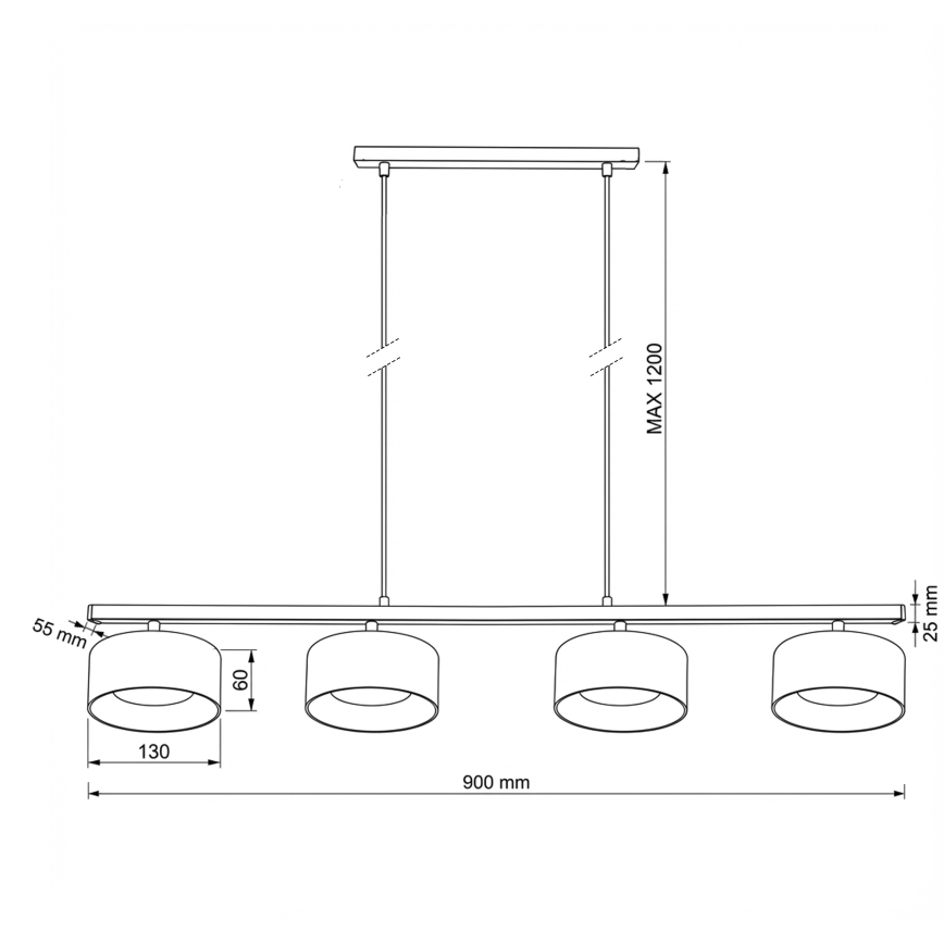 Brilagi - LED Żyrandol na linkach AURA LUX 4xGX53/30W/230V czarny/złoty