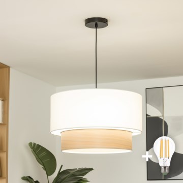 Brilagi - LED żyrandol na linkach CERIA 1xE27/40W/230V, średnica 50 cm, biały/beżowy