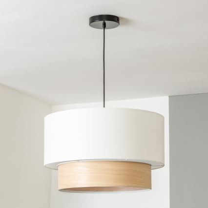 Brilagi - LED żyrandol na linkach CERIA 1xE27/40W/230V, średnica 50 cm, biały/beżowy