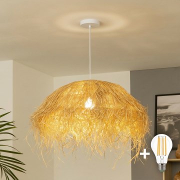 Brilagi - LED żyrandol na linkach CERIA BOHO 1xE27/40W/230V Ø 60 cm, z rafii