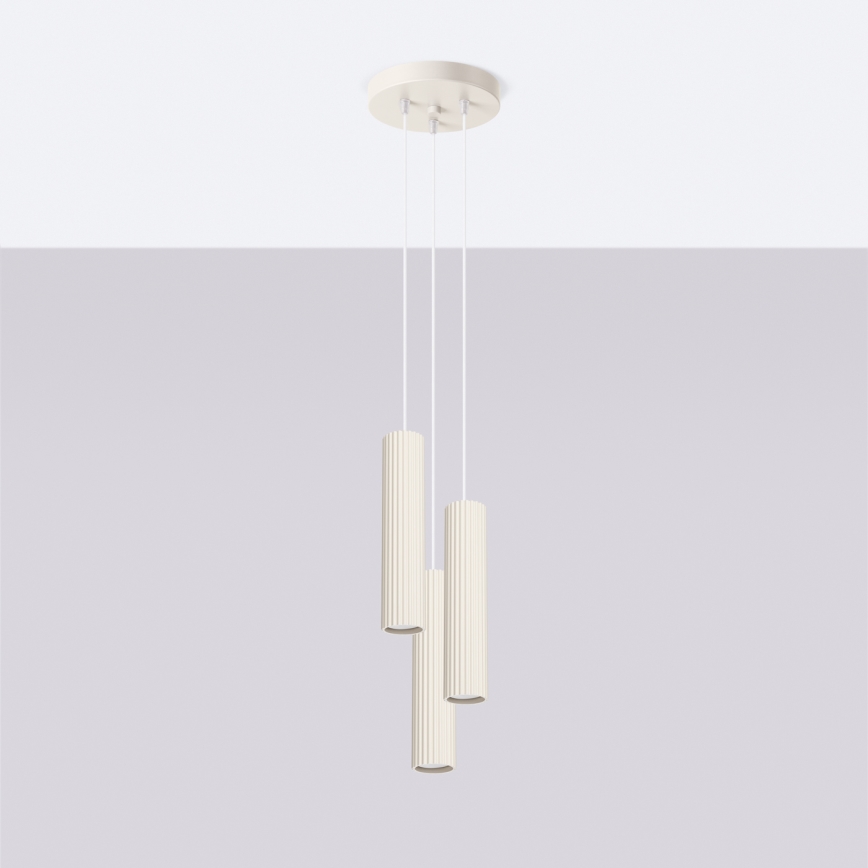 Brilagi - LED żyrandol na linkach CRESTO 3xGU10/10W/230V kremowy