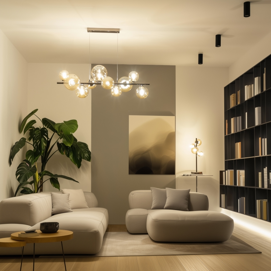 Brilagi - LED żyrandol na linkach MILLA 10xG9/3W/230V czarny chrom/złoty