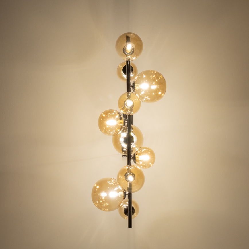 Brilagi - LED żyrandol na linkach MILLA 10xG9/3W/230V czarny chrom/złoty