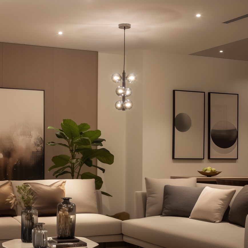 Brilagi - LED żyrandol na linkach MILLA 6xG9/3W/230V czarny chrom/przydymione