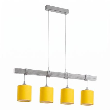 Brilagi - LED żyrandol na linkach NUBILA 4xE27/60W/230V szary/żółty