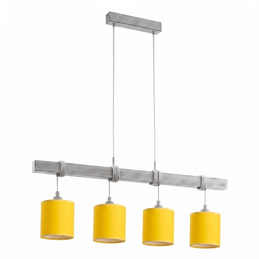 Brilagi - LED żyrandol na linkach NUBILA 4xE27/60W/230V szary/żółty