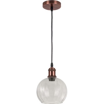 Brilagi - LED żyrandol na linkę RETRO GLASS 1xE27/60W/230V śr. 25 cm miedziany/przezroczysty