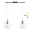 BRILAGI - LED Żyrandol na linku RETRO GLASS 2xE27/60W/230V chrom matowy/przezroczyste