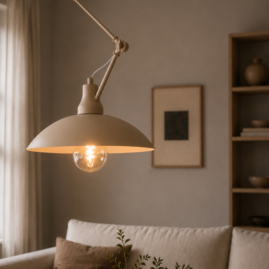 Brilagi - LED żyrandol na pręcie IRONBEAM 1xE27/60W/230V beżowy