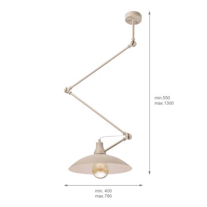 Brilagi - LED żyrandol na pręcie IRONBEAM 1xE27/60W/230V beżowy