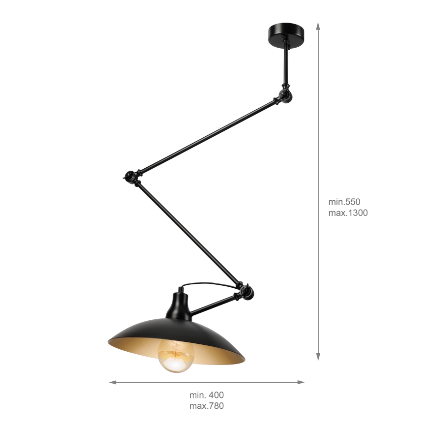 Brilagi - LED żyrandol na pręcie IRONBEAM 1xE27/60W/230V czarny