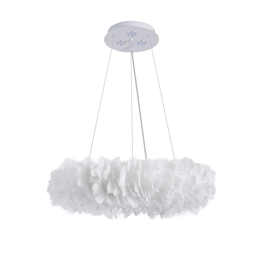 Brilagi - LED Żyrandol na przewodzie FEATHER 3xE27/40W/230V + 3xLED/3W śr. 50 cm biały