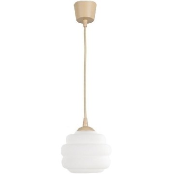 Brilagi - LED Żyrandol na przewodzie RETRO GLASS 1xE27/60W/230V śr. 20 cm beżowy/biały