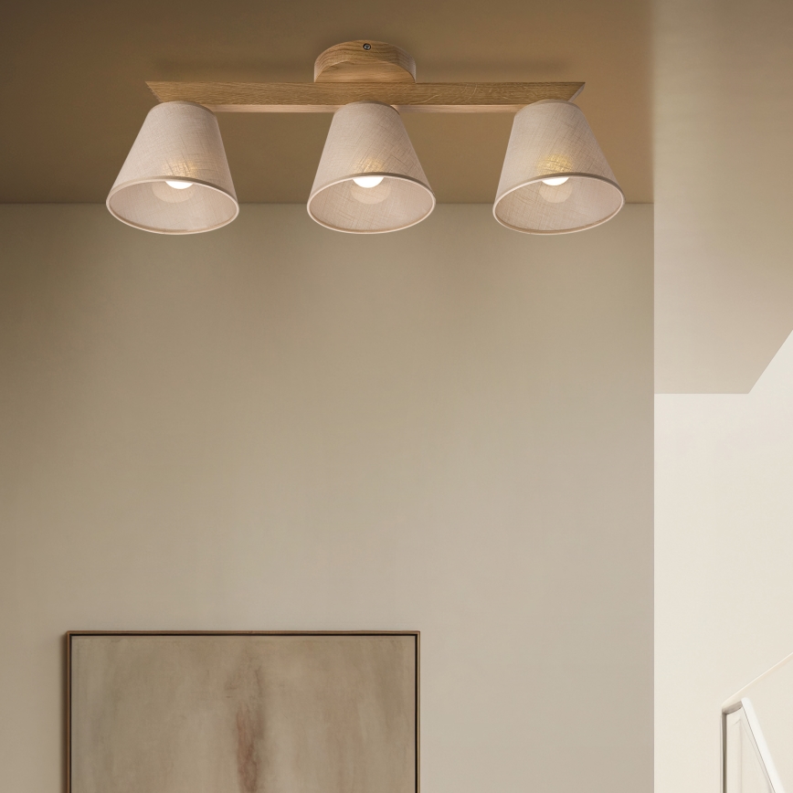 Brilagi - LED  Żyrandol natynkowy ANTHONY 3xE14/40W/230V dąb/beżowy