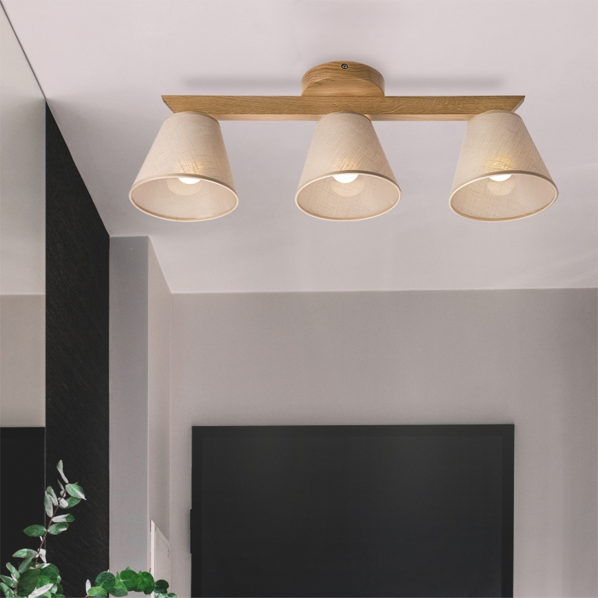 Brilagi - LED  Żyrandol natynkowy ANTHONY 3xE14/40W/230V dąb/beżowy
