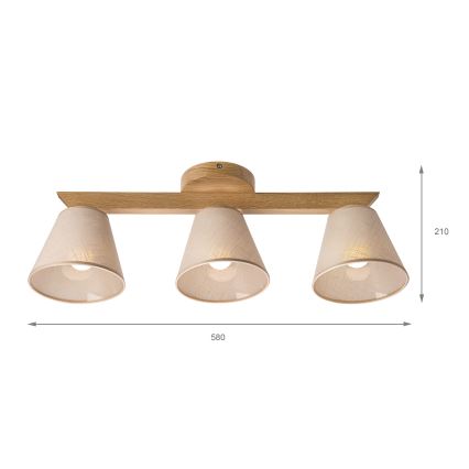 Brilagi - LED  Żyrandol natynkowy ANTHONY 3xE14/40W/230V dąb/beżowy